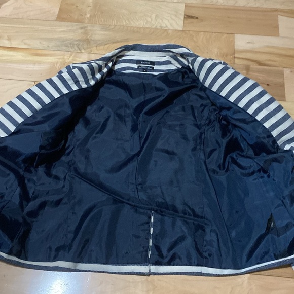Striped Navy and White Women's Blazer - Picture 12 of 16